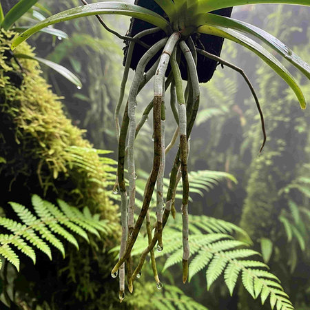 Dendrobium giganteum orchid in the rainforestの写真素材