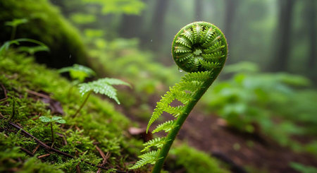 Fern leaf in the forest. Beautiful fern in the forest.