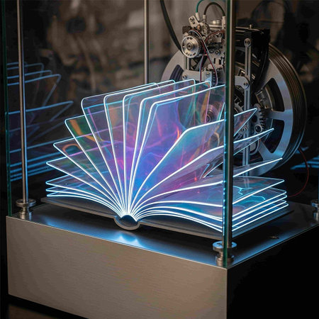 3d rendering of an open book with a laser engravingの写真素材