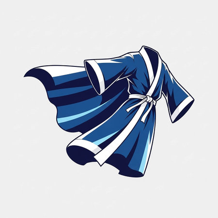 Blue kimono isolated on a white background. Vector illustration.の写真素材