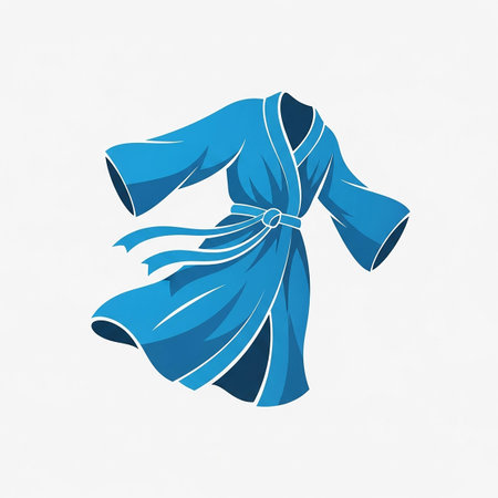 Blue silk scarf isolated on a white background. Vector illustration for your designの写真素材