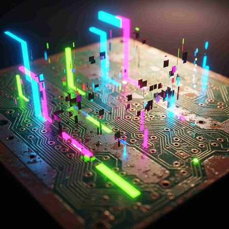 Electronic circuit board background. Technology concept. 3D Renderingの写真素材