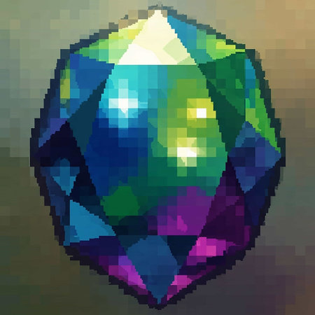 Illustration of a low poly diamond in a pixel art style.の写真素材