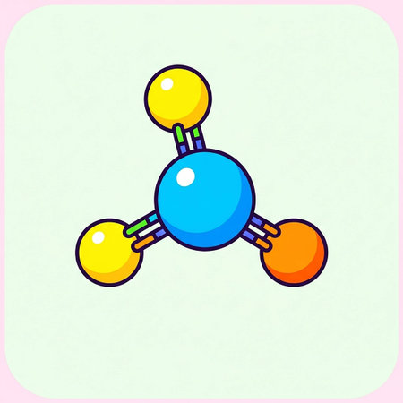 Molecule icon, vector illustration. Flat design style. Molecular structure.の写真素材