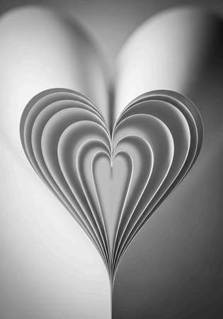 Valentine's day abstract background with heart-shaped paper sheetsの写真素材