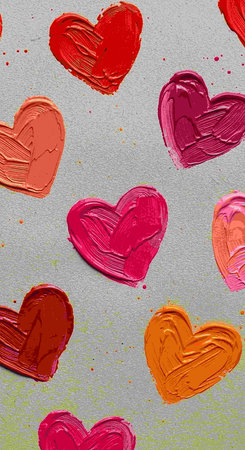 abstract background with red and pink heart shapes for valentines day