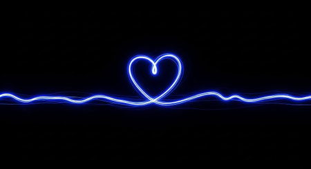 Neon heart on black background. Love concept. 3D renderingの写真素材