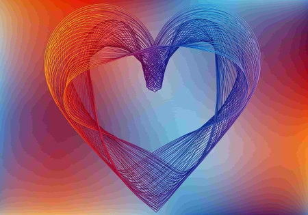 Valentines day background with heart. Vector illustration for your designの写真素材