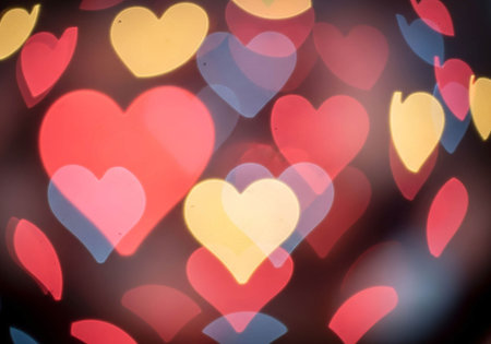 Heart bokeh background, Love Valentine's day concept. Heart shape bokeh background