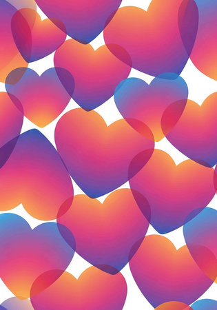 Hearts background. Seamless pattern with hearts. Vector illustration.の写真素材