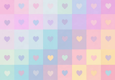Valentines day background with hearts. Pastel colors. Vector illustration.の写真素材