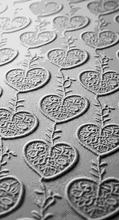 Luxury silver background with floral ornament, close-up.の写真素材
