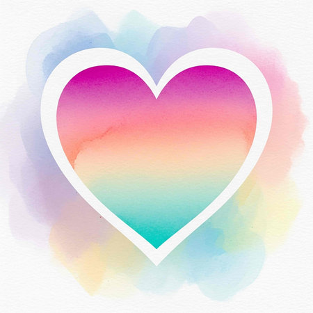 Watercolor heart on a watercolor background. Hand drawn illustration.の写真素材