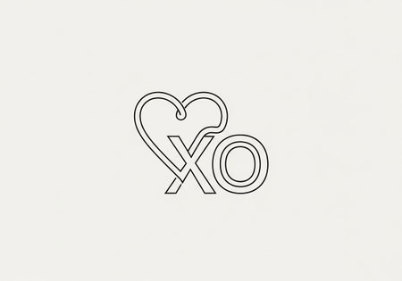 Initial Letter XO Logo Design Vector Template. Linked Hearts Iconの写真素材