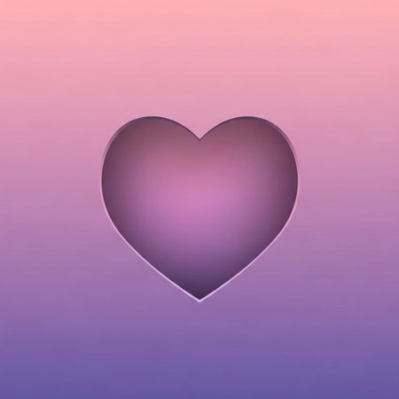 Heart shape on purple background, valentine's day concept.の写真素材