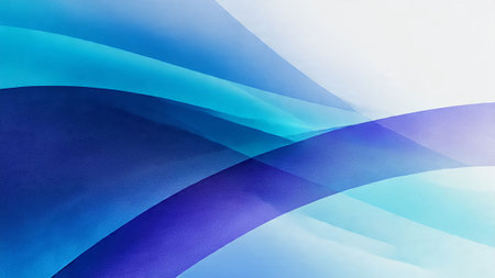 abstract background with blue and purple wavy lines on light backgroundの写真素材