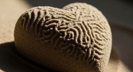 Macro shot of a sand dune with a pattern on itの写真素材