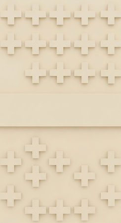 Seamless pattern of white crosses on a beige background.