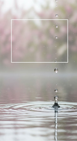 Water droplets on the surface of the water with a beautiful background