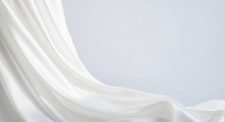 White silk or satin luxury cloth texture can use as wedding background.の写真素材