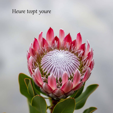 Beautiful protea flower closeup with copy space for text.の写真素材