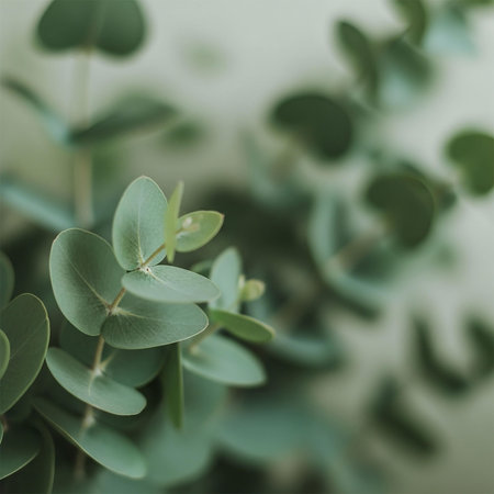 Eucalyptus leaves closeup. Floral background.の写真素材