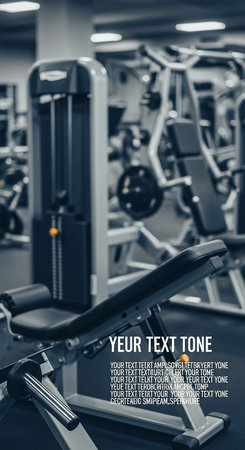 Interior of a fitness hall with equipment and copy space for your text