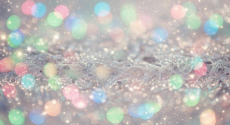 Background with bokeh lights and snowflakes.の写真素材