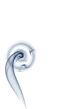 Abstract smoke isolated on white background, art design. Blue smoke waveの写真素材
