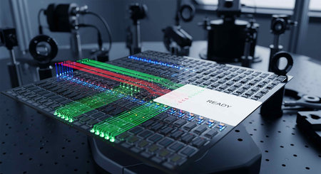 3d rendering of a computer keyboard with a colorful graph on it