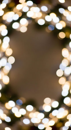 Christmas background with bokeh defocused lights, abstract christmas backgroundの写真素材
