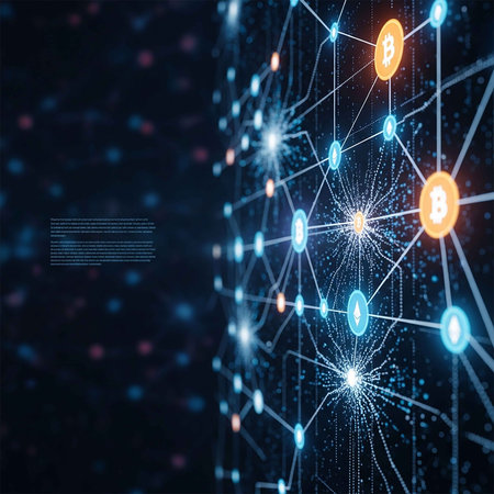 Blockchain technology concept. Abstract digital background. 3D Rendering