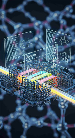 Science and technology background, 3d rendering, computer digital drawing.