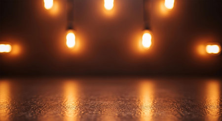 Bokeh lights on the floor. Abstract background. 3d renderingの写真素材