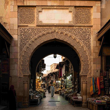 The narrow streets of the old city.の写真素材