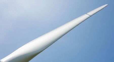 An image of a windturbine in the blue sky backgroundの写真素材