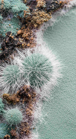 Cactuses on a green background, close-up, macroの写真素材