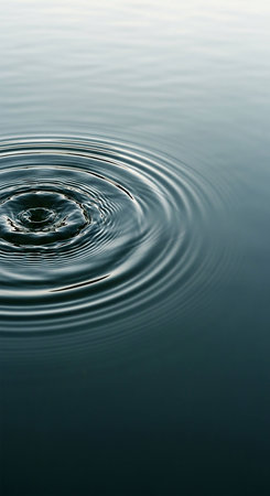 drop of water on the surface of the water. close-upの写真素材