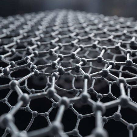 Abstract structure of molecular lattice, 3d render, square imageの写真素材
