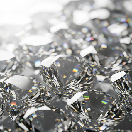 diamonds on a white background, macro photo, close-upの写真素材