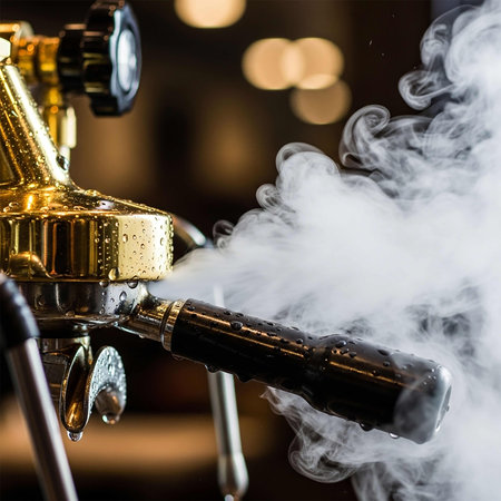 Close-up of a hookah in a bar. Smoke from a hookah.の写真素材