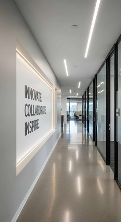 Interior of a modern office building, nobody inside, nobody insideの写真素材