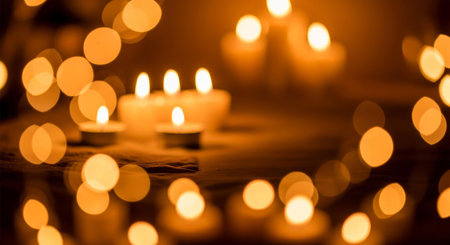 Candle light in the dark for worship, religion and worship.の写真素材