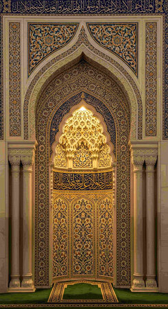 Interior of the Hassan II Mosque in Casablanca, Moroccoの写真素材