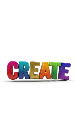 3d colorful creative word on a white background - 3d renderの写真素材
