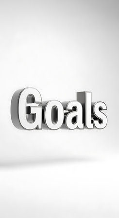 3D Word Goals on White Background - 3D Illustration.
