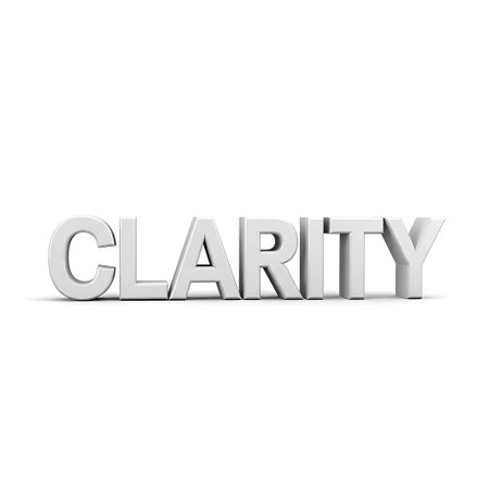 clarity 3d word isolated on white - 3d render illustrationの写真素材
