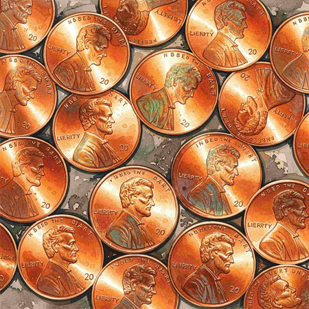 Coins of the United States of America. Seamless pattern.