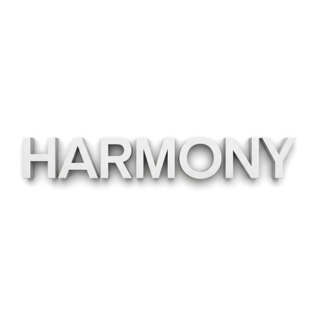 harmony 3d word on a white background. Eps 10の写真素材