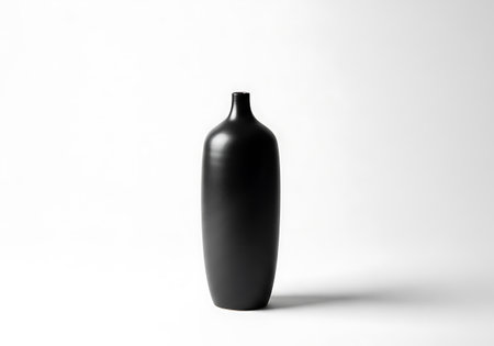 Black vase isolated on white background. 3d render illustration.の写真素材